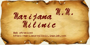 Marijana Milinić vizit kartica